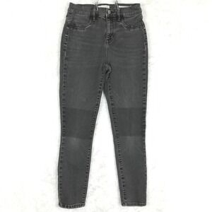 Pacsun Womens Jeans Super High Rise Jegging Black Denim Raw Hem Stretch 26